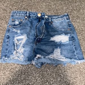 Light wash jean shorts